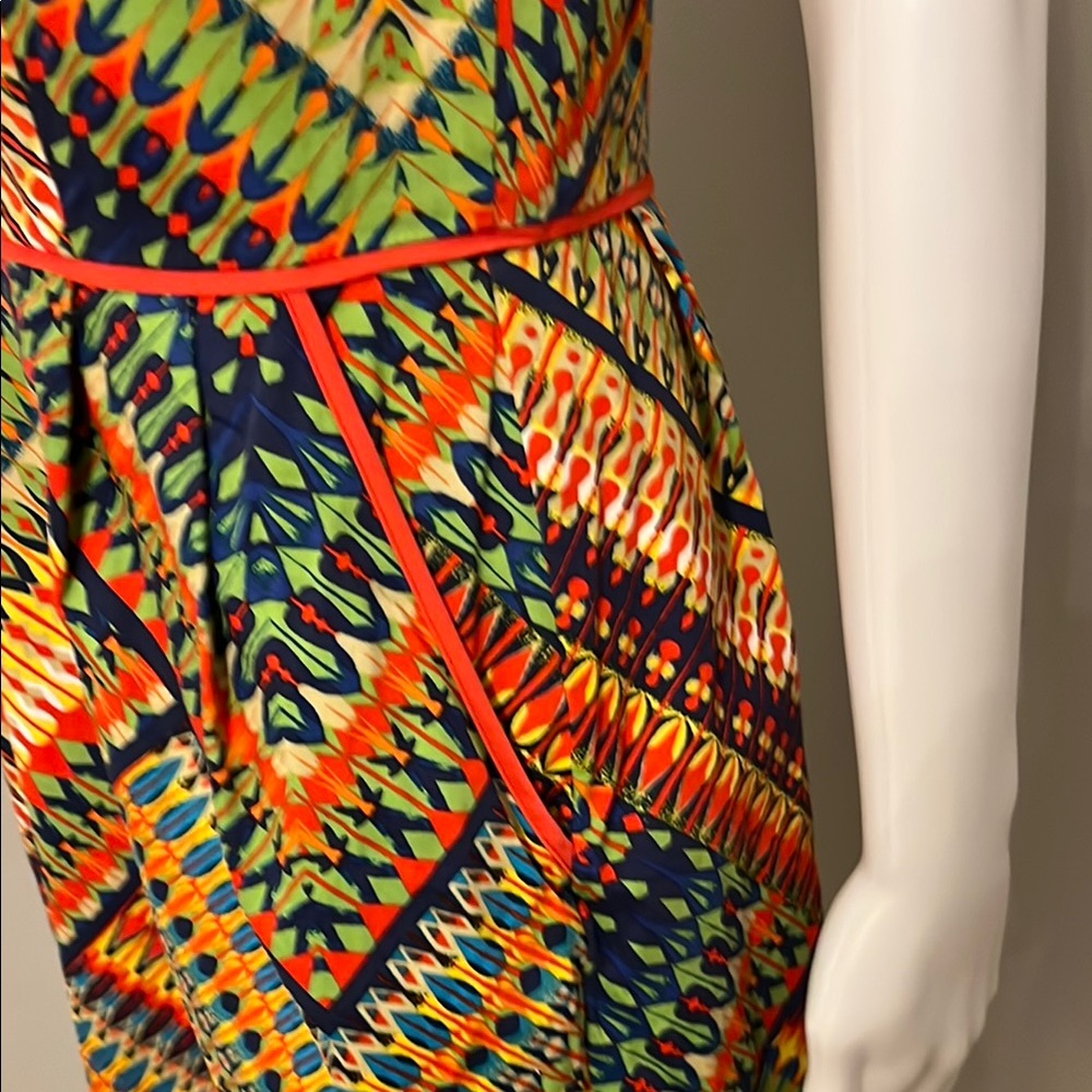 Ellen Tracy Multicolor Chevron Pattern Dress Size… - image 8